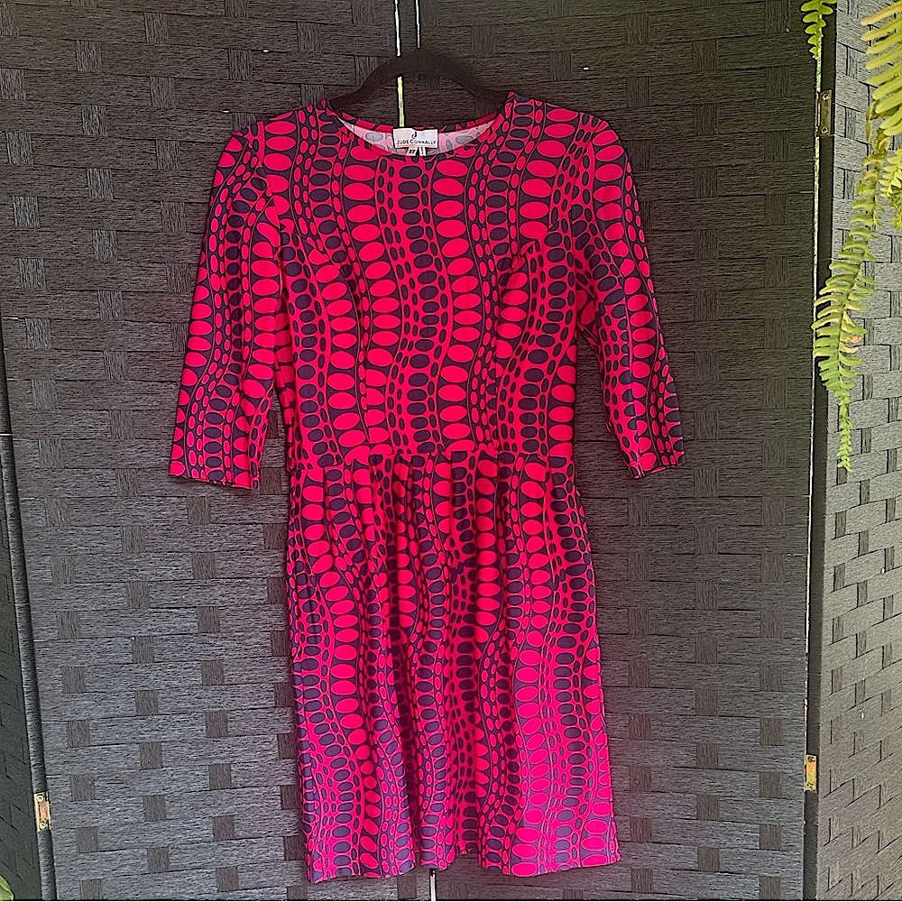Jude Connally Pink and Navy Dress